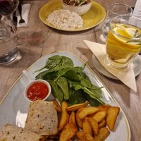 Burrito and vegan sweet and sour duck with rice at Manna 68 in Gdansk