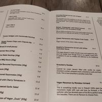 Menu at Manna 68 in Gdansk