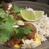 Fried Cauliflower in Saffron Sauce  at Manna 68 in Gdansk