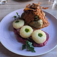 Polish plate with stuffed cabbage and dumplings at Manna 68 in Gdansk