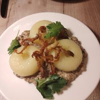 Dumplings! Never had this type before, really good! at Manna 68 in Gdansk