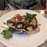 Eggplant rollls at Manna 68 in Gdansk