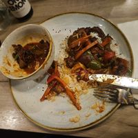Vegan Duck with rice at Manna 68 in Gdansk