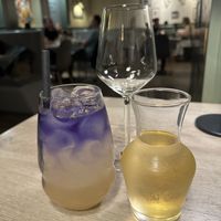 Wine and lavender drink  at Manna 68 in Gdansk