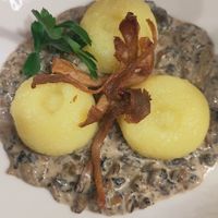 Schlesische Teigtaschen mit Pilzsauce at Manna 68 in Gdansk
