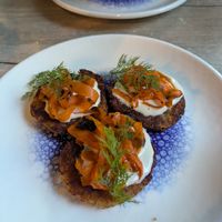 Potato pancakes at Manna 68 in Gdansk