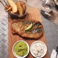 Vegan fish and chips at Manna 68 in Gdansk