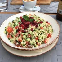Fresh salad with couscous  at Manna 68 in Gdansk