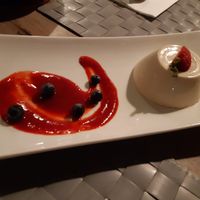 Vegan glute free panacote at Manna 68 in Gdansk