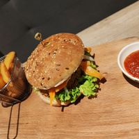 Vegan burger at Manna 68 in Gdansk