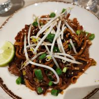 Vegan noodle with oyster mushrooms at Manna 68 in Gdansk