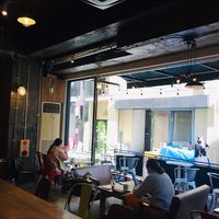 Indoor seating at Eat More Greens in Tokyo