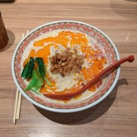 Dandan ramen with soy meat substitute at Soranoiro Nippon in Tokyo