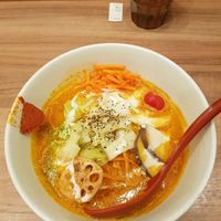 Spicy vegan ramen at Soranoiro Nippon in Tokyo