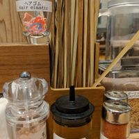 Ramen eating essentials. at Soranoiro Nippon in Tokyo