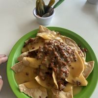 Chorizo nachos lots of cheese, very savory  at Antojito Con Amor - temporarily closed in Cancun