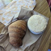 Medialuna y alfajor dulce de leche at NITA Vegan Bakery in Buenos Aires