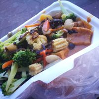 only 9.99. red rice with coconut cream, mixed vegetables, curry. at Vegan for Longevity & Health in Auckland