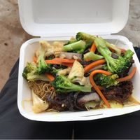 Noodle, veges and tofu at Vegan for Longevity & Health in Auckland