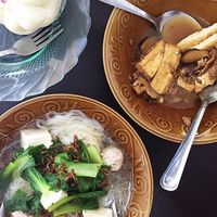 vegan baksoo & tofu and jamur (mushrooms)  at Maitry in 
