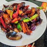 Egg plant with tofu at Chef Kenny's Asian Vegan Cuisine in Las Vegas