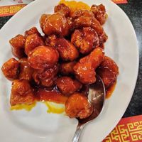 Orange chicken (coating is crispy) at Chef Kenny's Asian Vegan Cuisine in Las Vegas