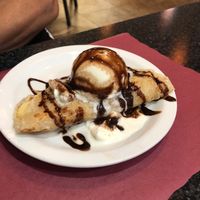 Banana pancake with ice cream  at Chef Kenny's Asian Vegan Cuisine in Las Vegas