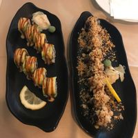 (Left) Hawaiian Roll (right) crunch roll at Chef Kenny's Asian Vegan Cuisine in Las Vegas