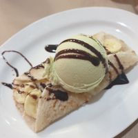 Crêpe with green tea ice cream at Chef Kenny's Asian Vegan Cuisine in Las Vegas