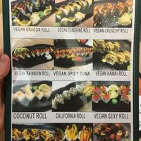 Specialty roll menu -all vegan!!! at Chef Kenny's Asian Vegan Cuisine in Las Vegas