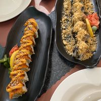 Spicy tuna roll (left) and crunchy roll (right) at Chef Kenny's Asian Vegan Cuisine in Las Vegas