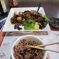 Korean BBQ "beef" and brown rice at Chef Kenny's Asian Vegan Cuisine in Las Vegas