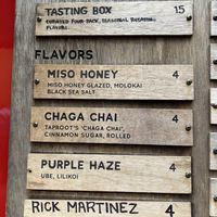 Menu from 11/11  at Holey Grail Donuts - Food Truck in Hanalei