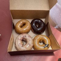 Miso Honey, Chocolate with Black Salt, Rose Petal, and another I forgot!  at Holey Grail Donuts - Food Truck in Hanalei