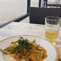Veggy curry with ginger at Strandpirat in Nebel