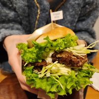Teriyaki burger at Veggy Way in Sapporo