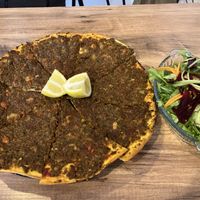 Soya pizza (vegan lahmacun)   at Vegan House in Antalya