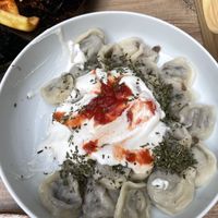 Turkish dumplings  at Vegan House in Antalya