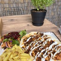Shawarma with amazing spices   at Vegan House in Antalya