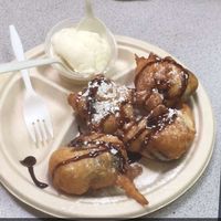 Fried Vegan Oreo's with Vanilla Ice cream at Amber's Smoked Vegan in Las Vegas