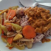 Penang curry and veg at Vegetarian Food - Suan Mak in Songkhla