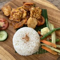Sweet and sour tempe  at Tropical Juice Corner in Lembongan