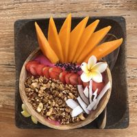 Sun burn smoothie bowl (ask for coconut cream!) at Tropical Juice Corner in Lembongan