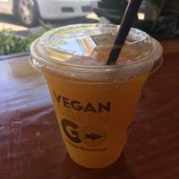 A small turmeric lemonade. at Vegan GreenGO in Santa Barbara
