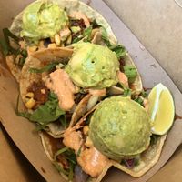 Jackfruit Barbacoa tacos w/, crema, guac.  at Vegan GreenGO in Santa Barbara