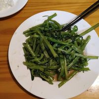 Morning glory with rice (she gave us some more rice when the plate was empty) -50k vnd at Chay Con Dao Healthy in Con Dao