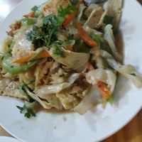 Stir-fried vegetables and tofu (a little too greasy for me) 60k vnd at Chay Con Dao Healthy in Con Dao