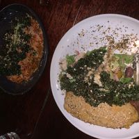 Eggplant moussaka and chick pea fettuccine  at Greenhouse Canteen & Bar in South Brisbane