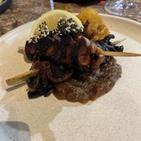 BBQ mushroom skewers   at Greenhouse Canteen & Bar in South Brisbane