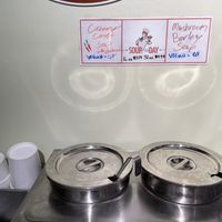 The small soup bar.  at Natural Juice Bar & Vegetarian Eats in Timonium